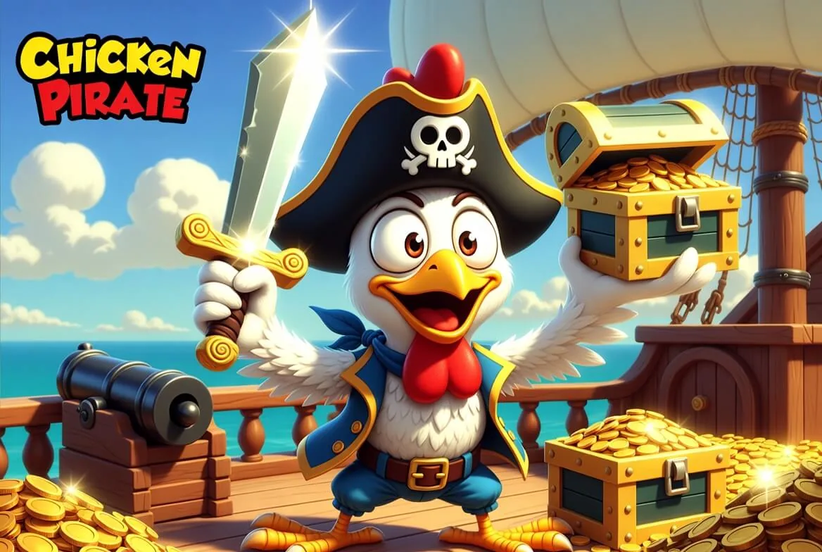 Chicken Pirate demo round in progress with a rising cash-out multiplier